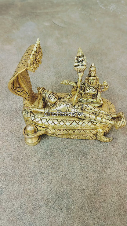 Brass Lord Vishnu Lakshmi Idol