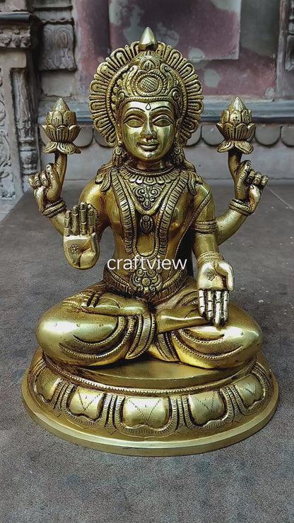 14" Brass Lakshmi Sculpture Super fine