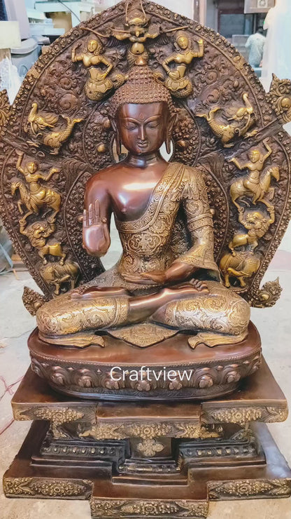 3 Feet Brass Buddha Statue