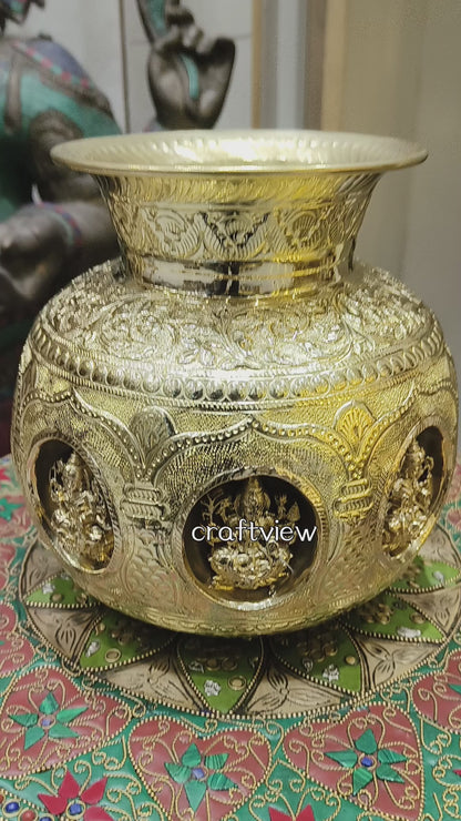 Brass Astalakshmi Kalash Light Weight Superfine.