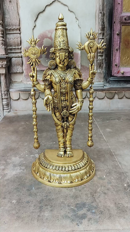 23" Brass Tirupati Balaji Venkateshwara Sculpture