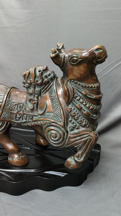 Brass Shiva Nandi Sculpture Sacred Bull Nandi Made By Artist