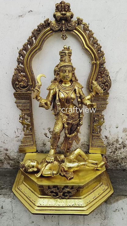 22" Superfine Brass Goddess Kali with Kirtimukha