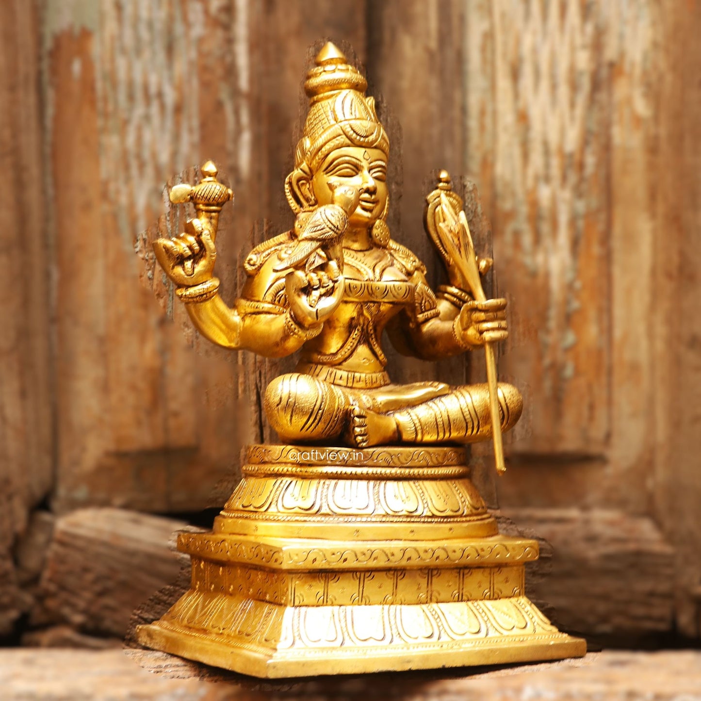 Brass Goddess Rajarajeshwari Lakshmi statue