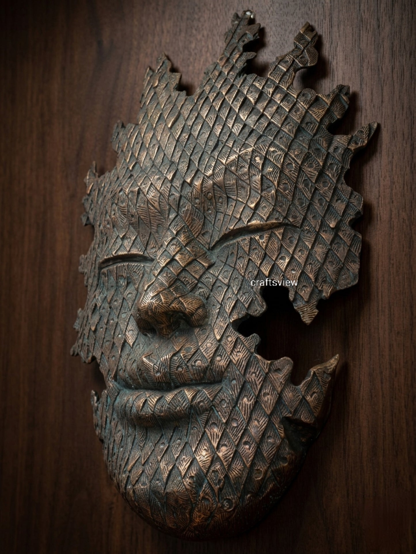 Modern Art Buddha Face Wall Hanging Sculpture 42"