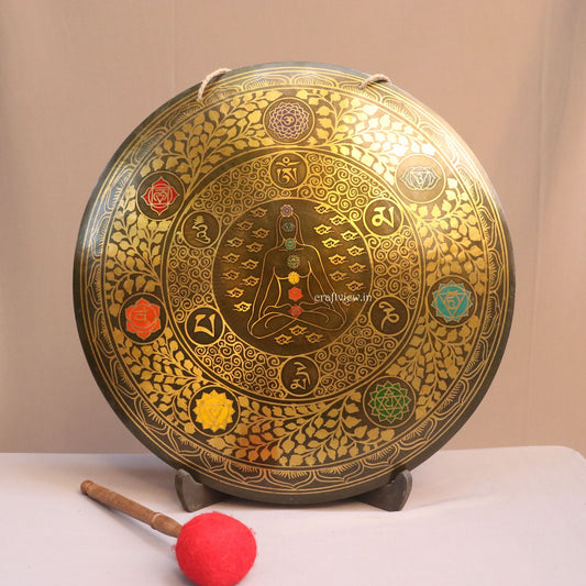 7 Chakra Gong for Meditation & Sound Therapy Handmade Tibetan Handcrafted