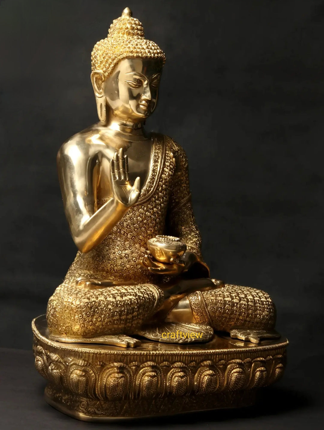 22"Brass Lord Buddha Blessing Statue  Superfine