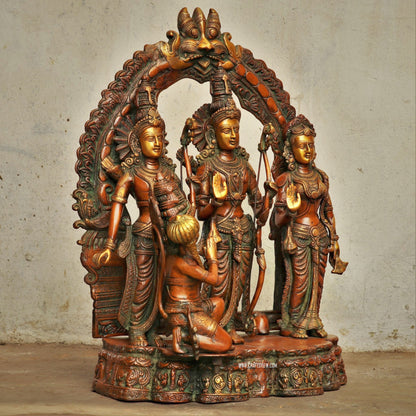 Ram darbar With Prabhavali Sculpture Ram Sita Laxman & Hanuman 25.5"