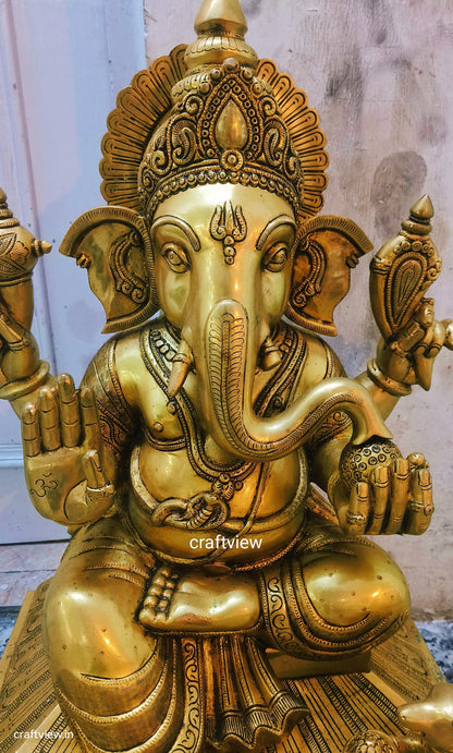 27" Brass Lord Ganesh Statue Big Size Superfine