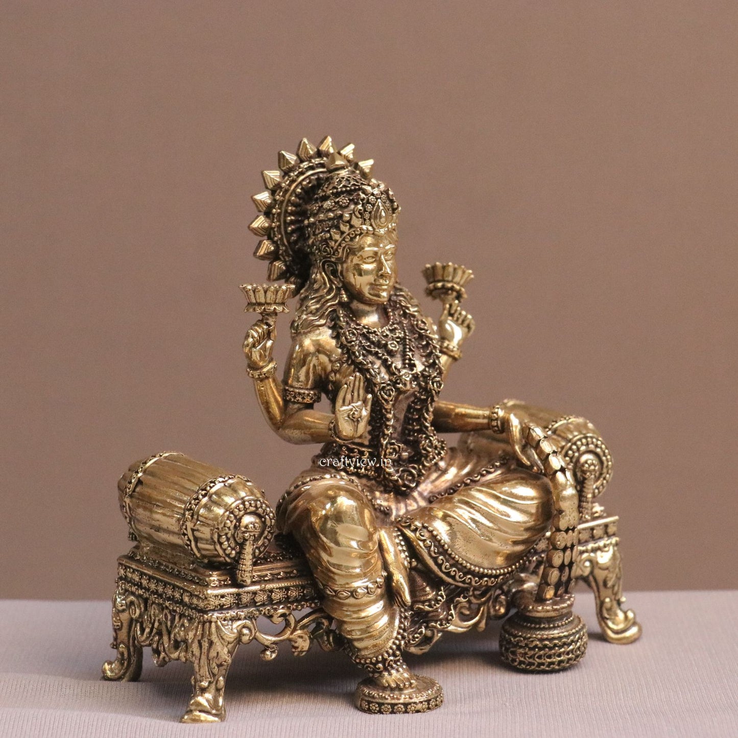 5.5" Superfine Artistic Brass Lakshmi Idols