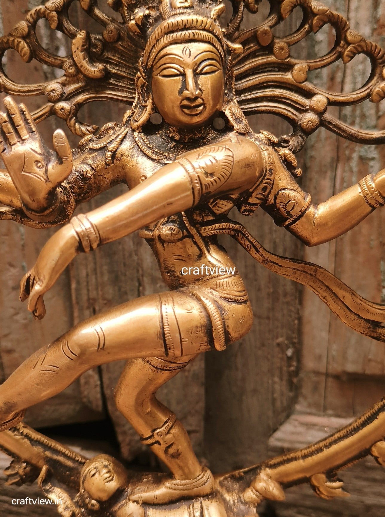 13" Brass Lord Natraj Sculpture