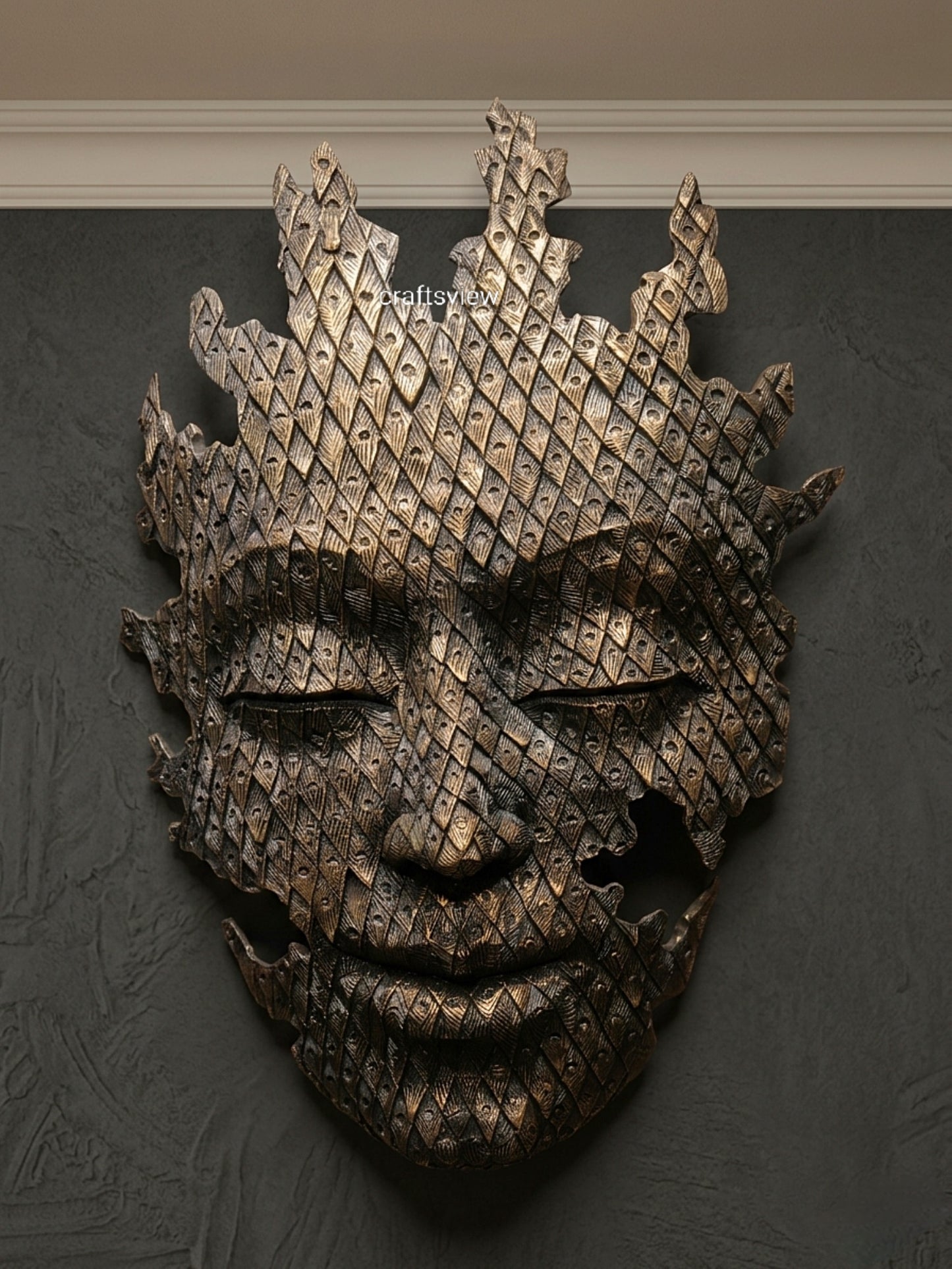 Modern Art Buddha Face Wall Hanging Sculpture 42"