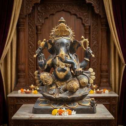Lord Ganesha Brass Sculpture