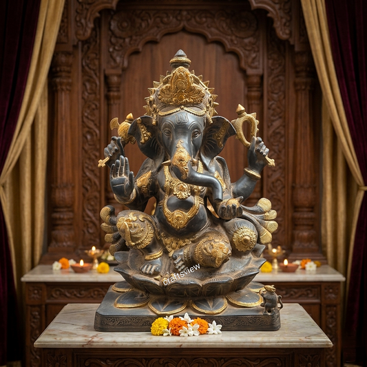 Lord Ganesha Brass Sculpture