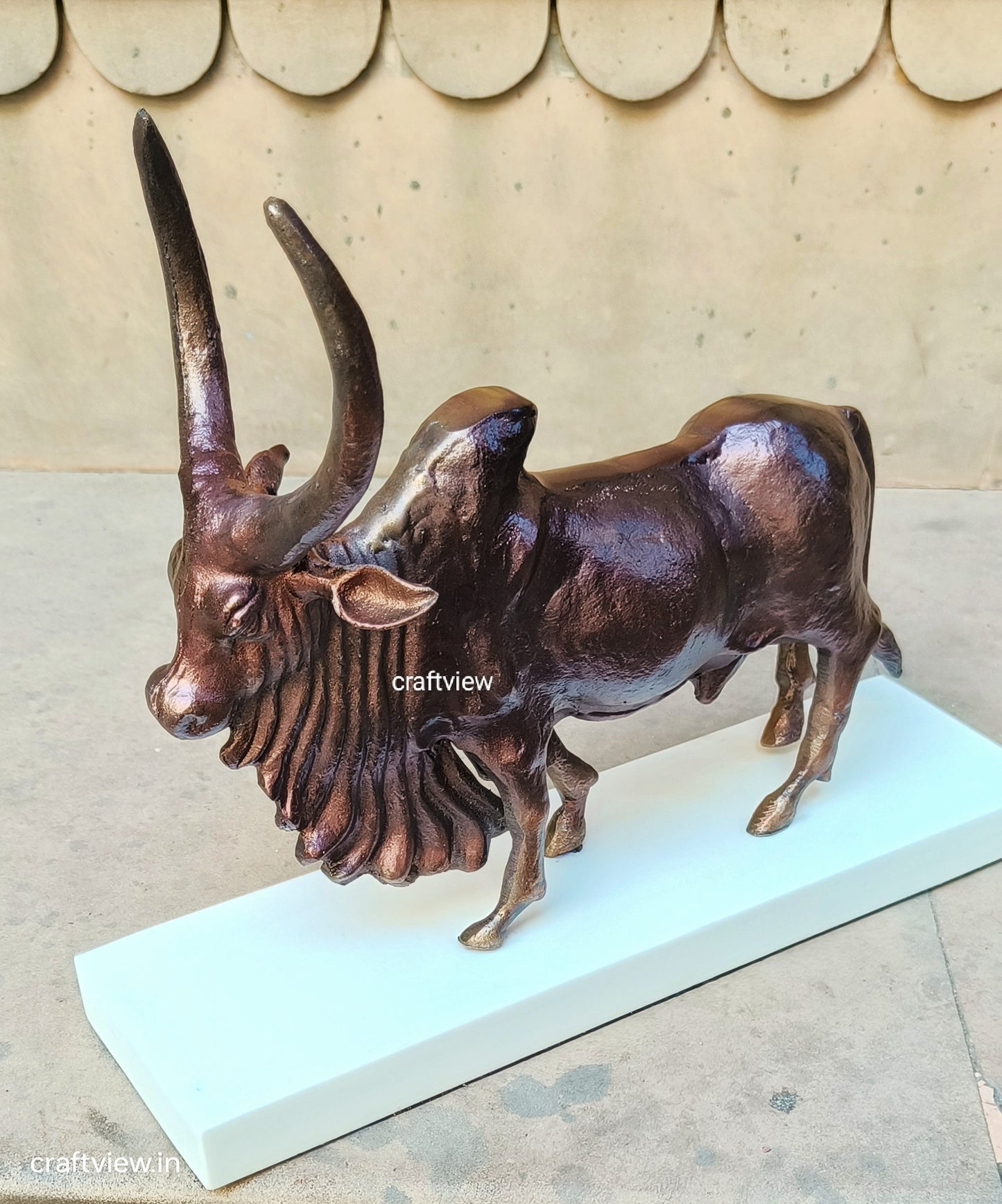 10"Metal Bull Animal Decorative Sculpture