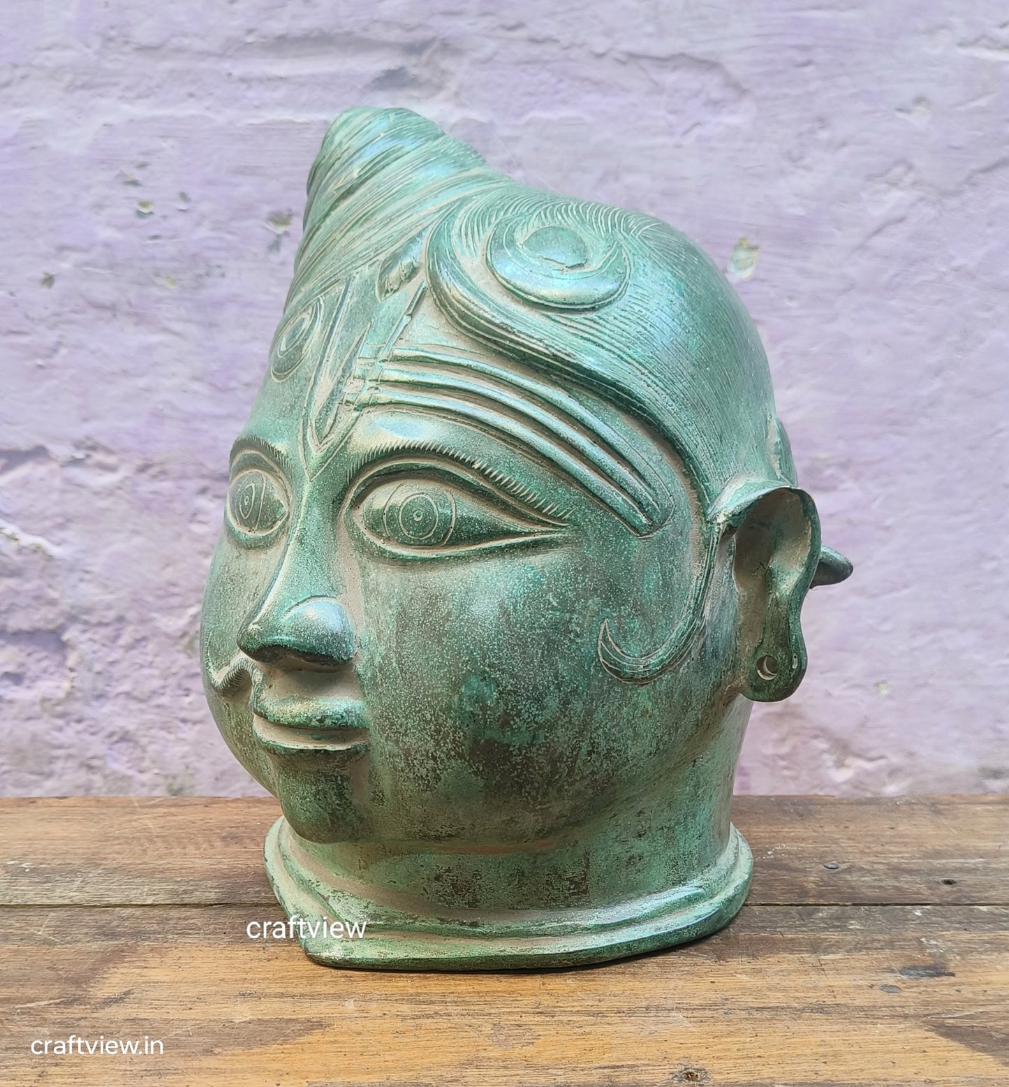 10" Ardhanarishvara head  Mukhalingam Brass