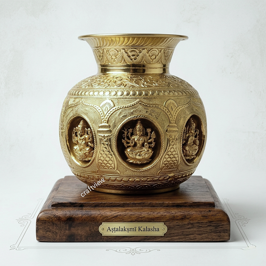 Brass Astalakshmi Kalash Light Weight Superfine.
