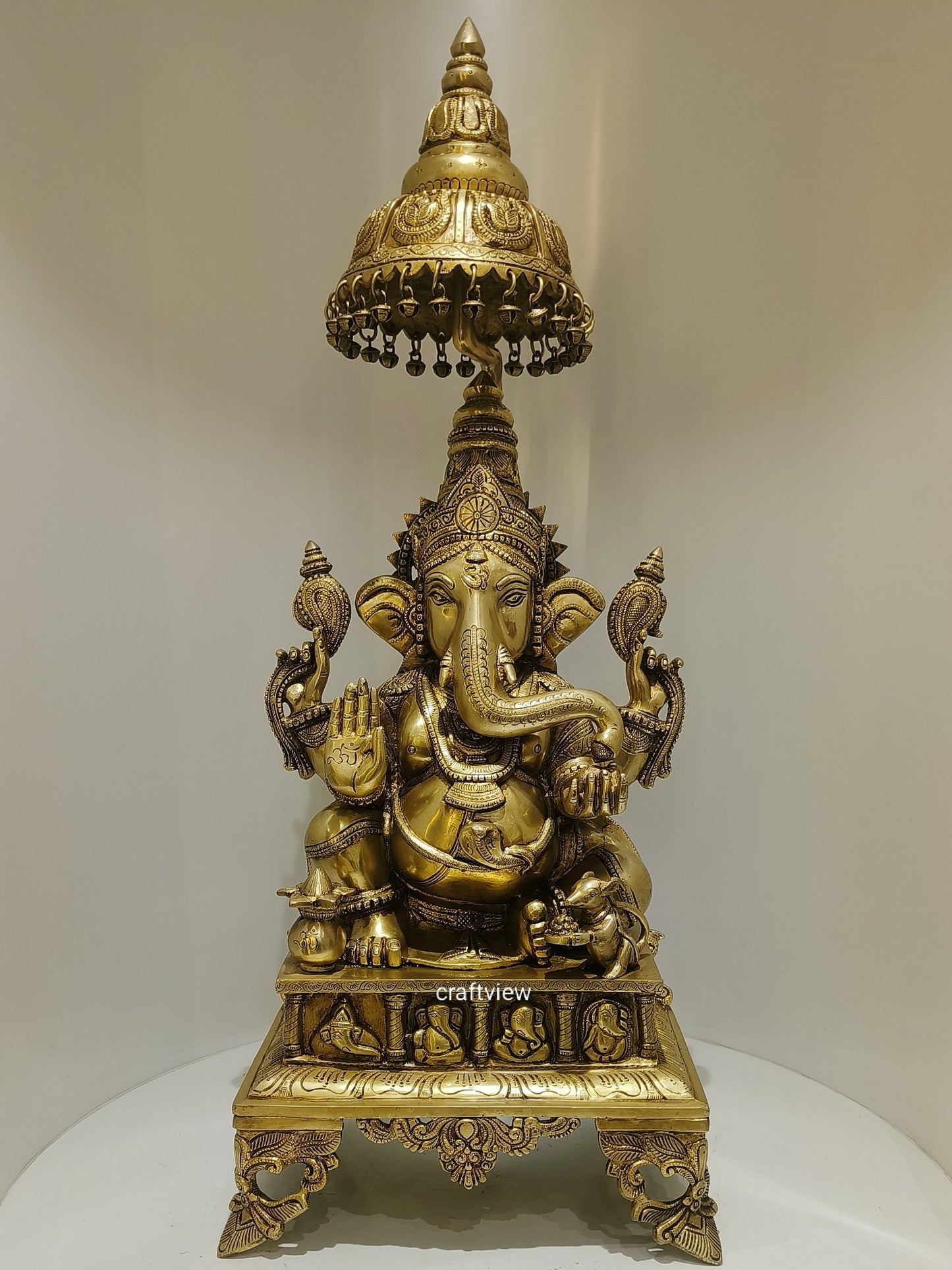 Brass Ganesh Singhashan Home Accents 34"