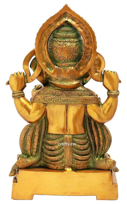 Brass Ganesha Statue Golden Finished