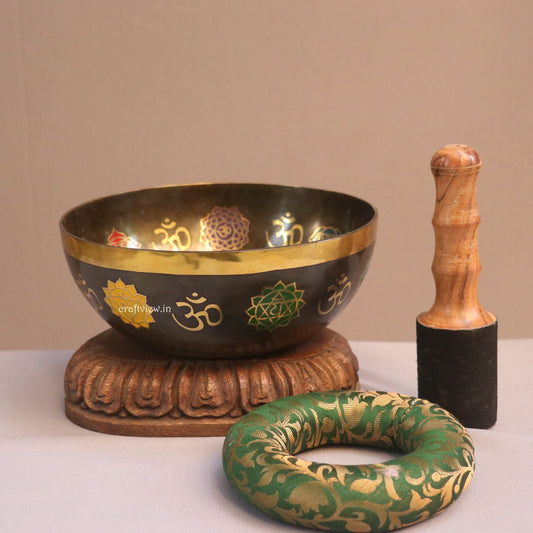 7 Chakra Handcrafted Bronze Singing Bowl for Meditation