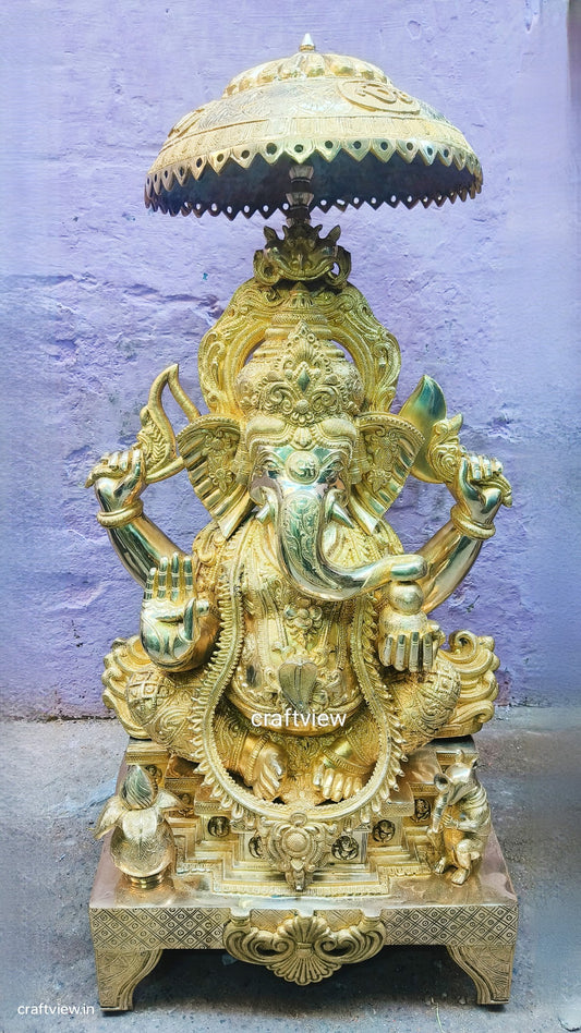 24" Largest Brass Lord Ganesha Statue