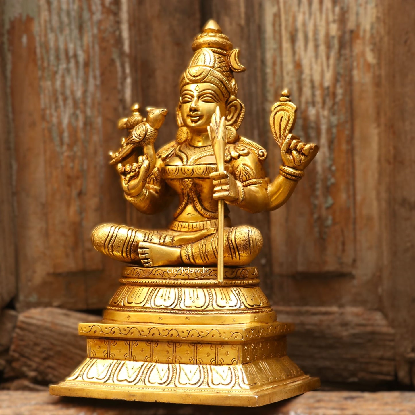 Brass Goddess Rajarajeshwari Lakshmi statue