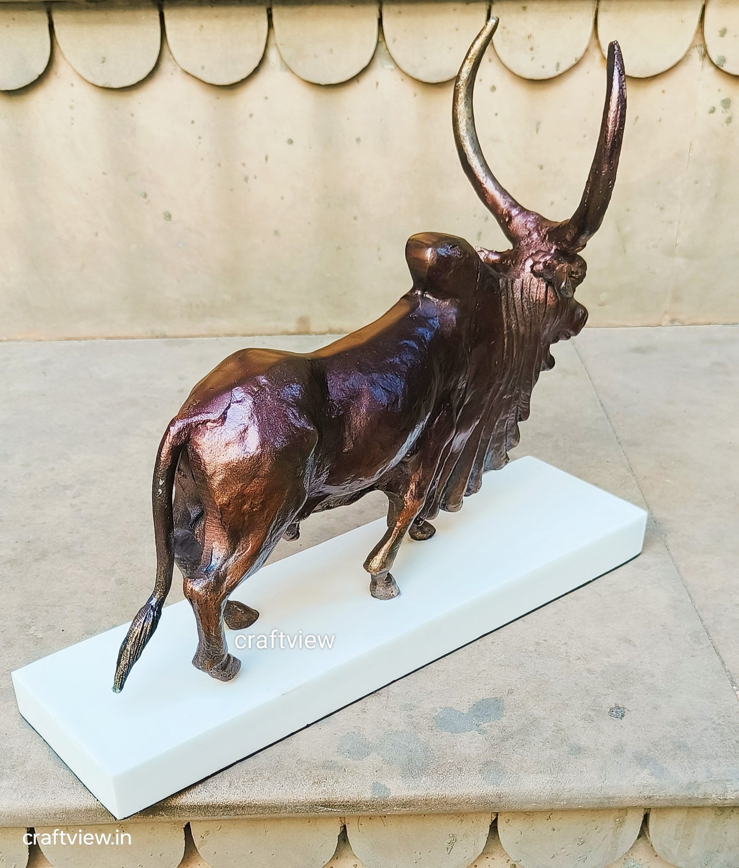 10"Metal Bull Animal Decorative Sculpture