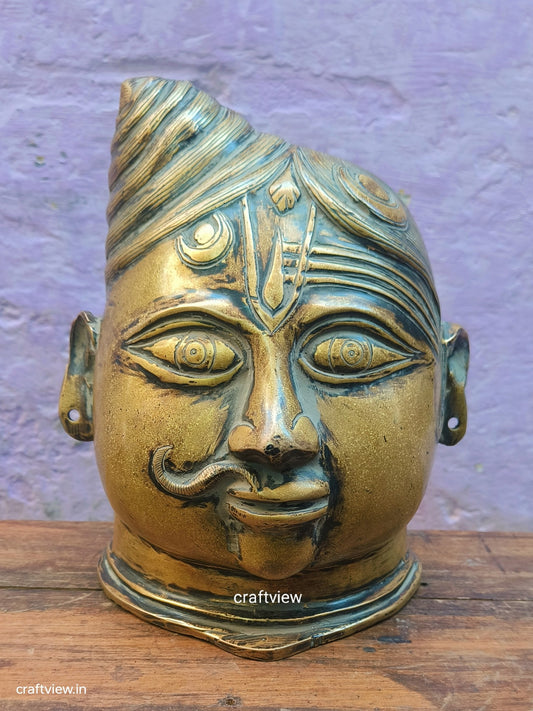 Ardhanarishvara head  Mukhalingam Brass