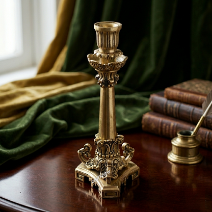 Victorian Brass Candle Stand 11"