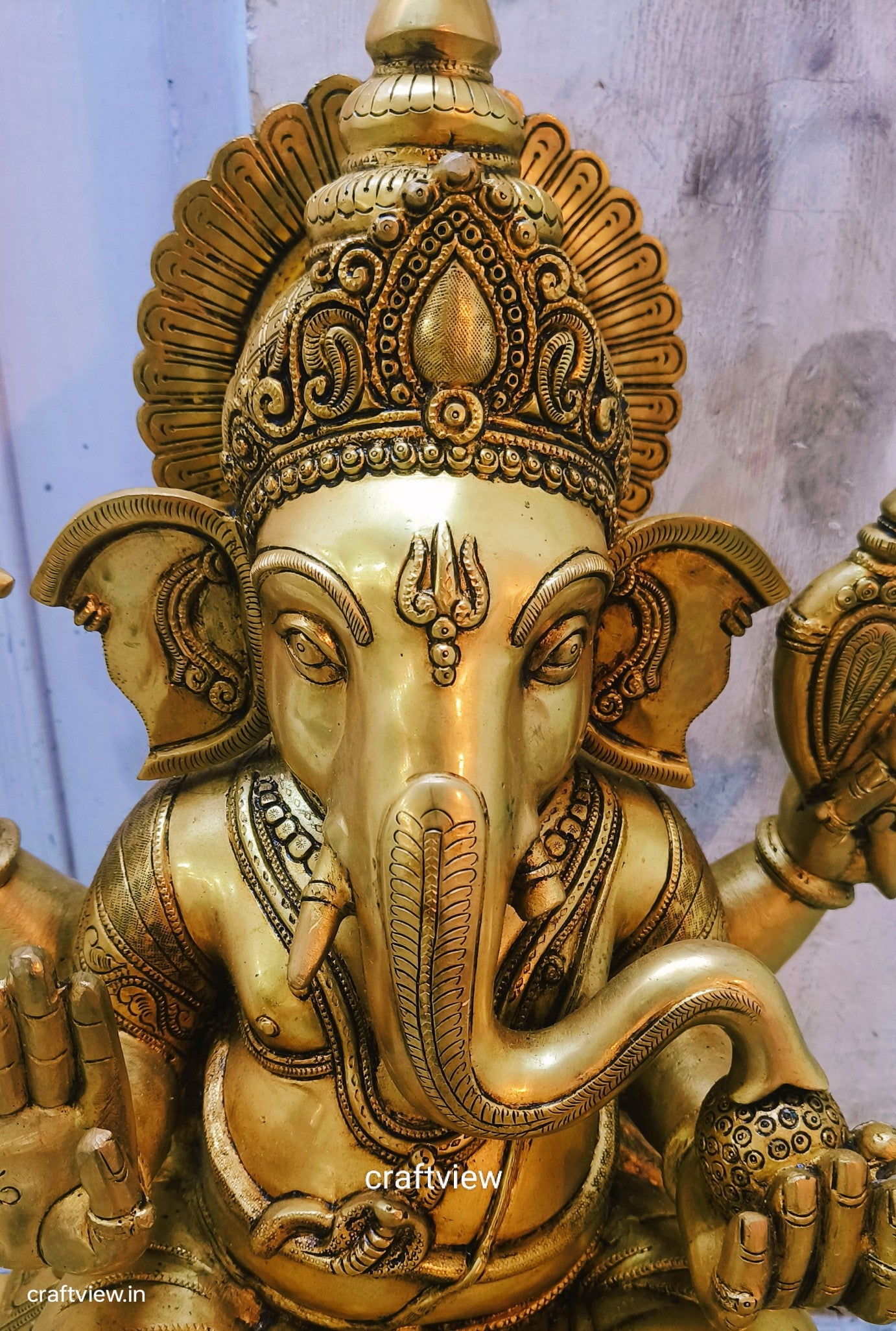 27" Brass Lord Ganesh Statue Big Size Superfine