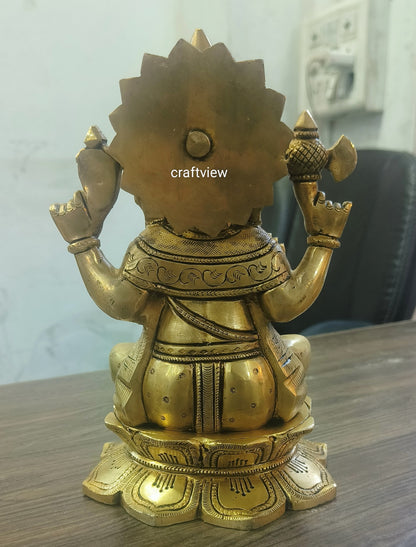 9" Brass Superfine Exquisite Ganesha Idols