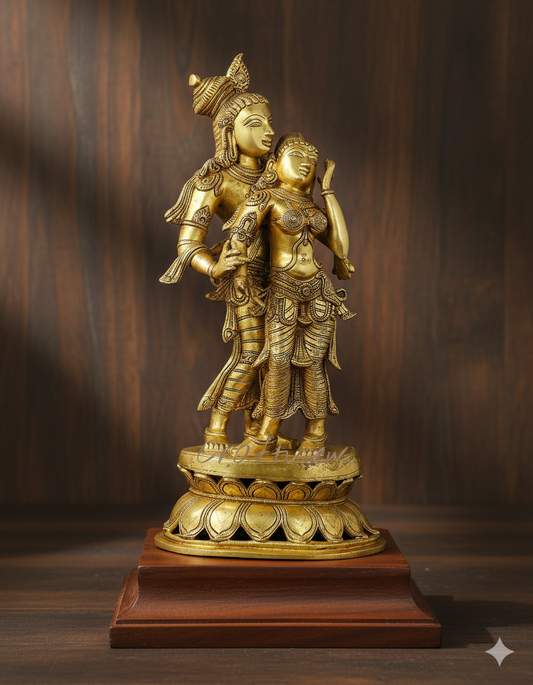 Brass Beautiful Radha Krishna Sculpture