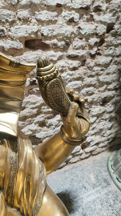 Brass Large Pagdi Ganesha Superfine Sculpture 46"