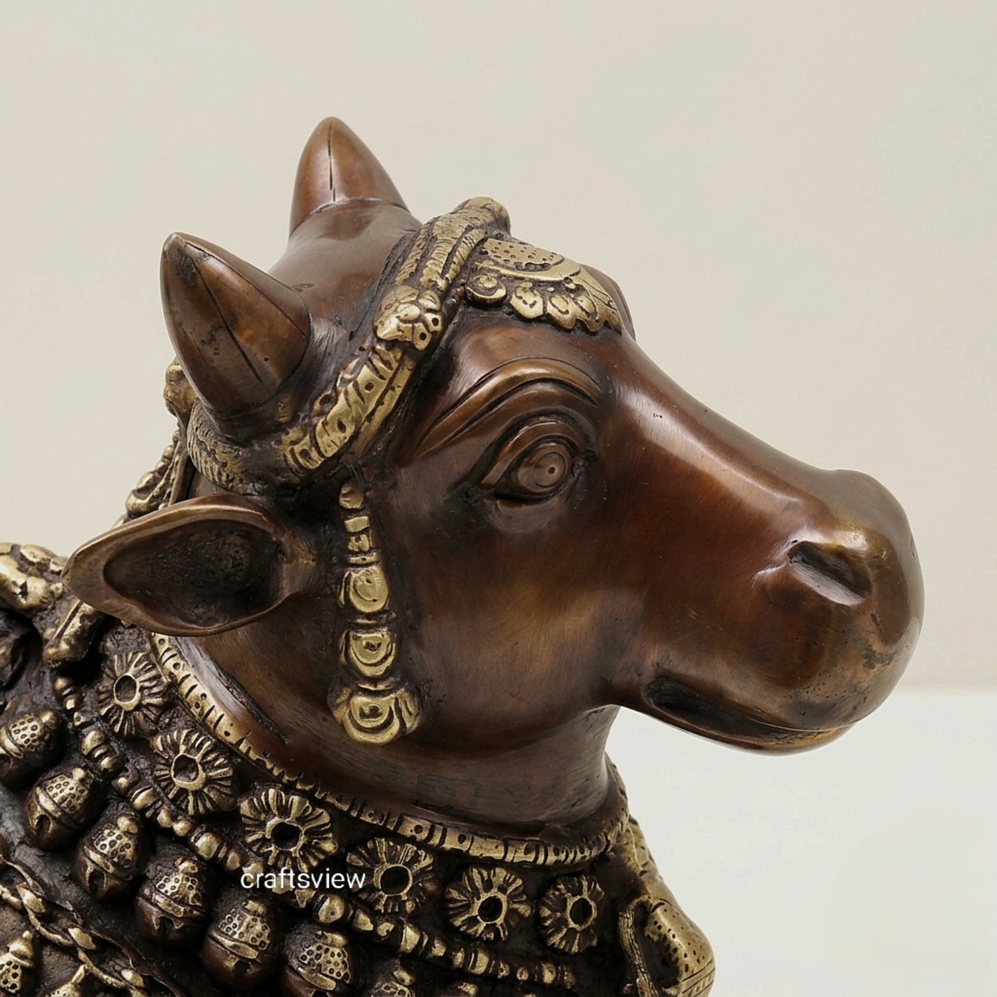 Brass Nandi Bull Sculpture – The Sacred Guardian of Devotion