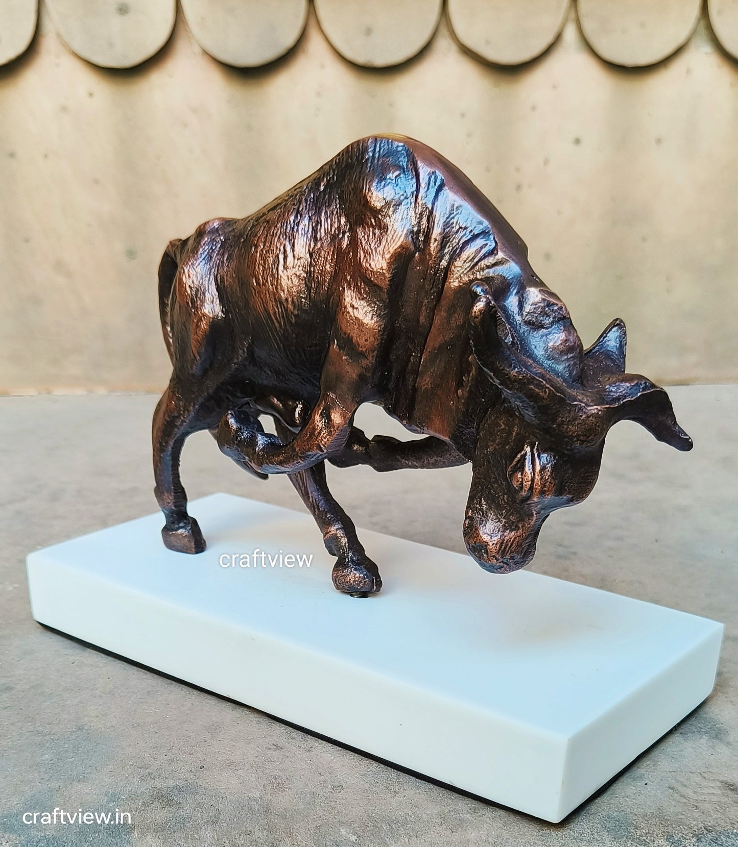 6.5"Metal Fighting Bull Animal Decorative Sculpture