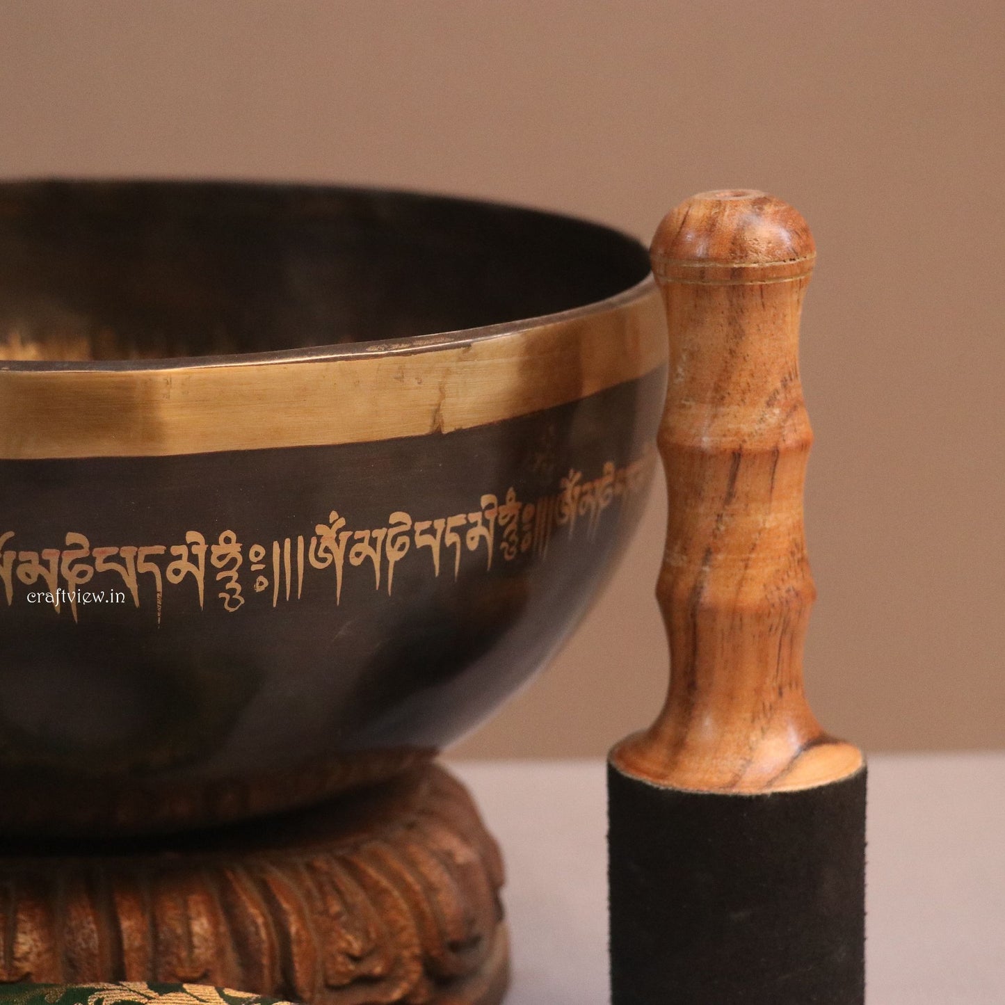 10" Buddha Hand Carving Singing Bowl