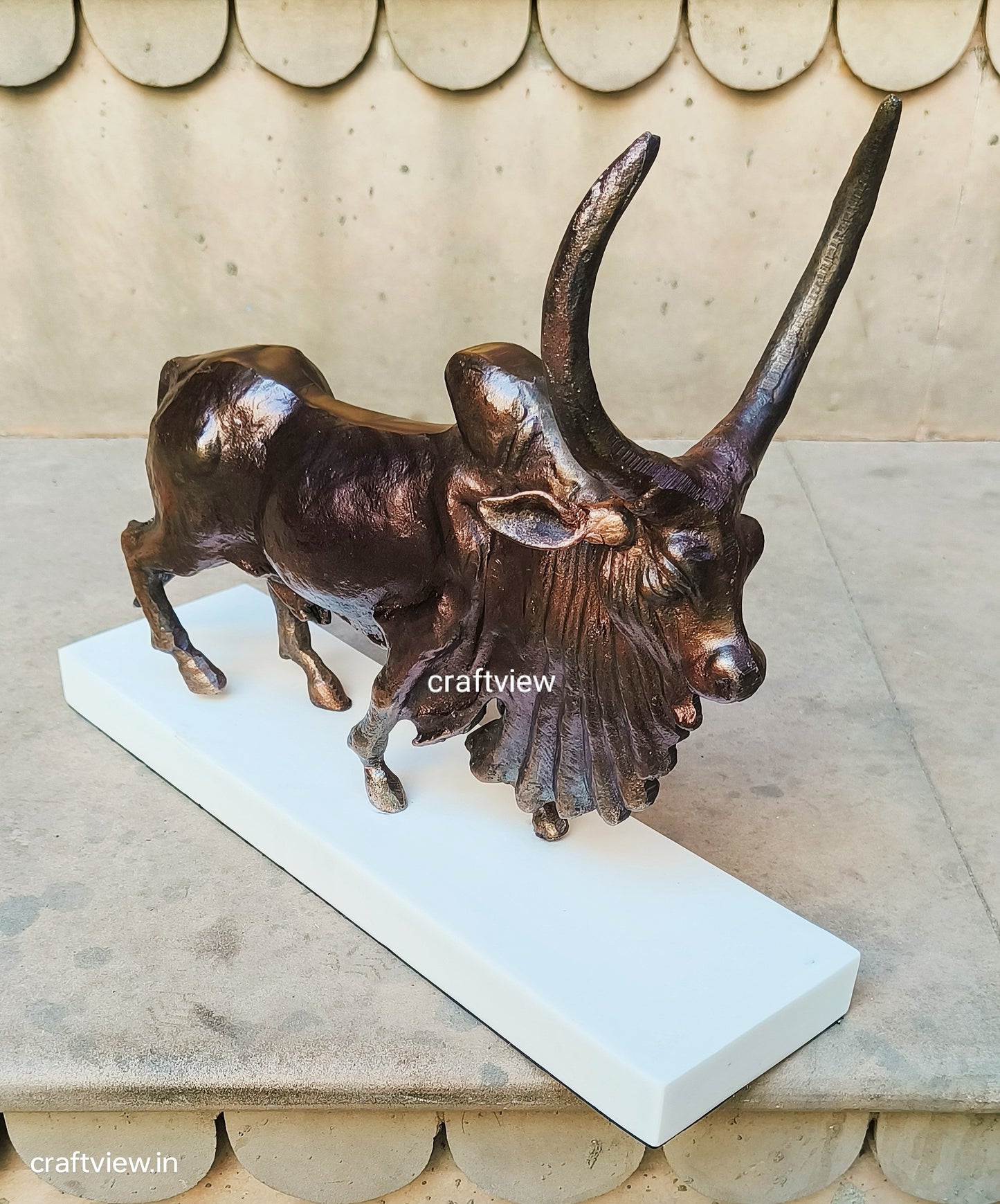 10"Metal Bull Animal Decorative Sculpture