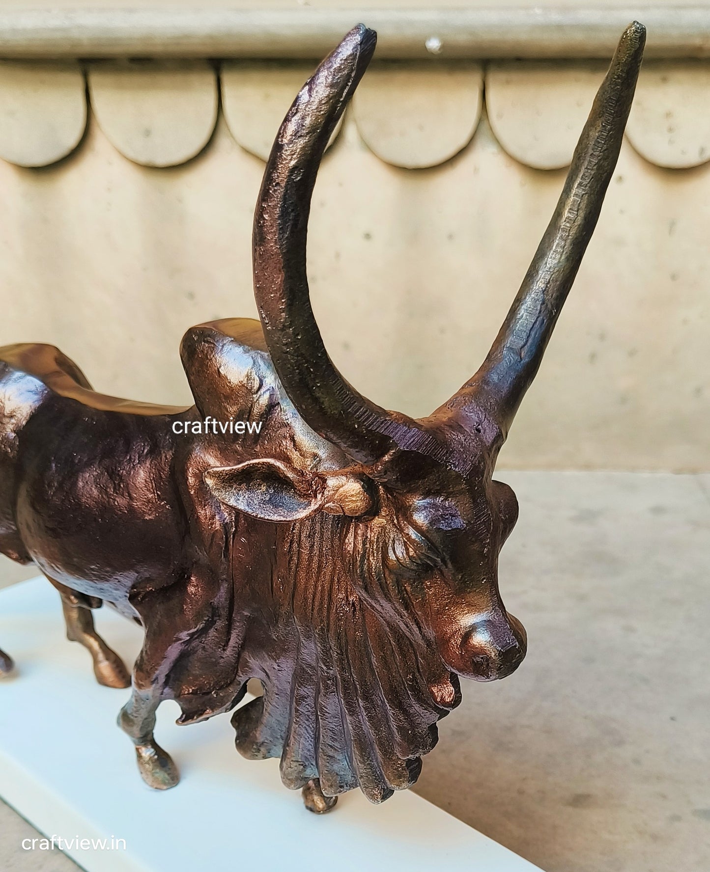 10"Metal Bull Animal Decorative Sculpture