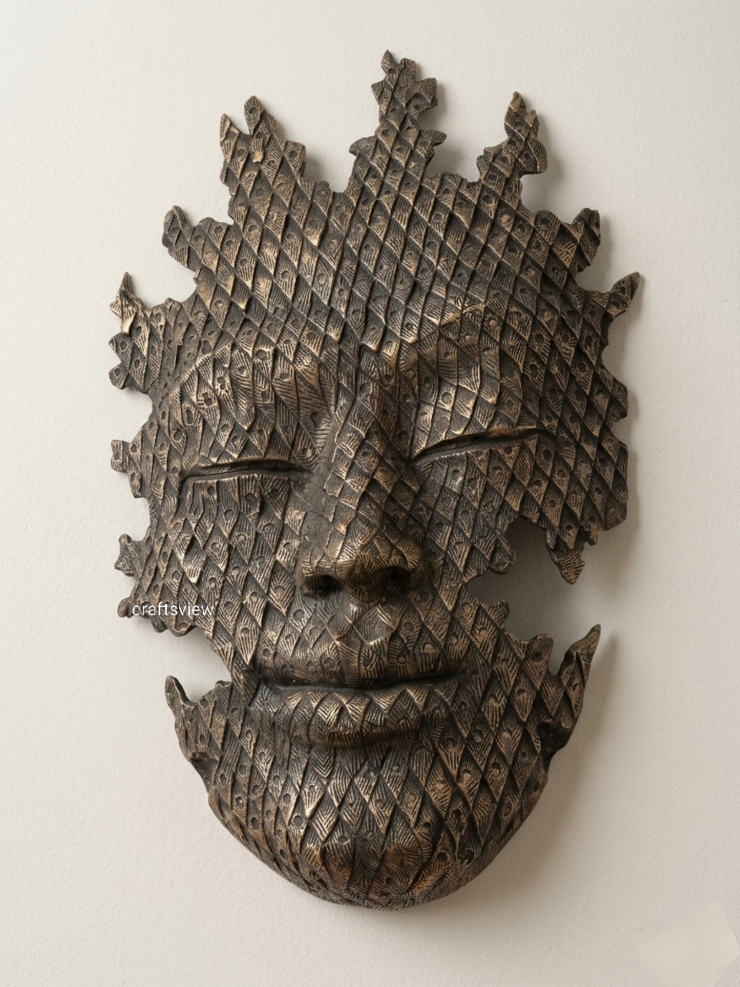 Modern Art Buddha Face Wall Hanging Sculpture 42"