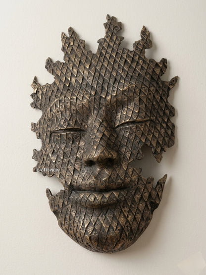 Modern Art Buddha Face Wall Hanging Sculpture 42"