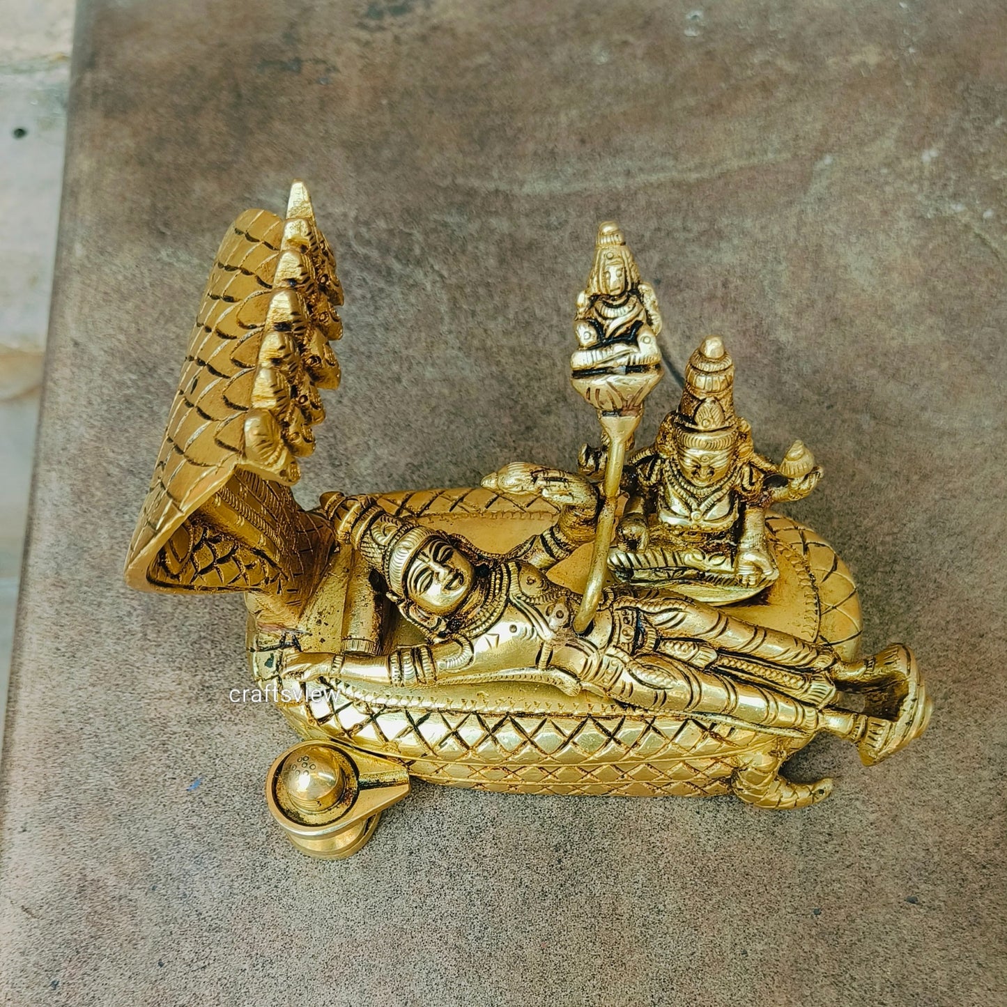 Brass Lord Vishnu Lakshmi Idol