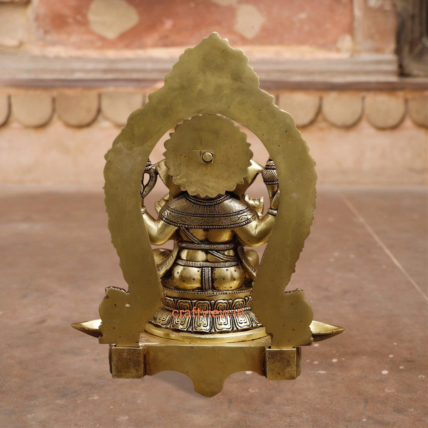 18" Brass Lord Ganesh Statue With Prabhavali