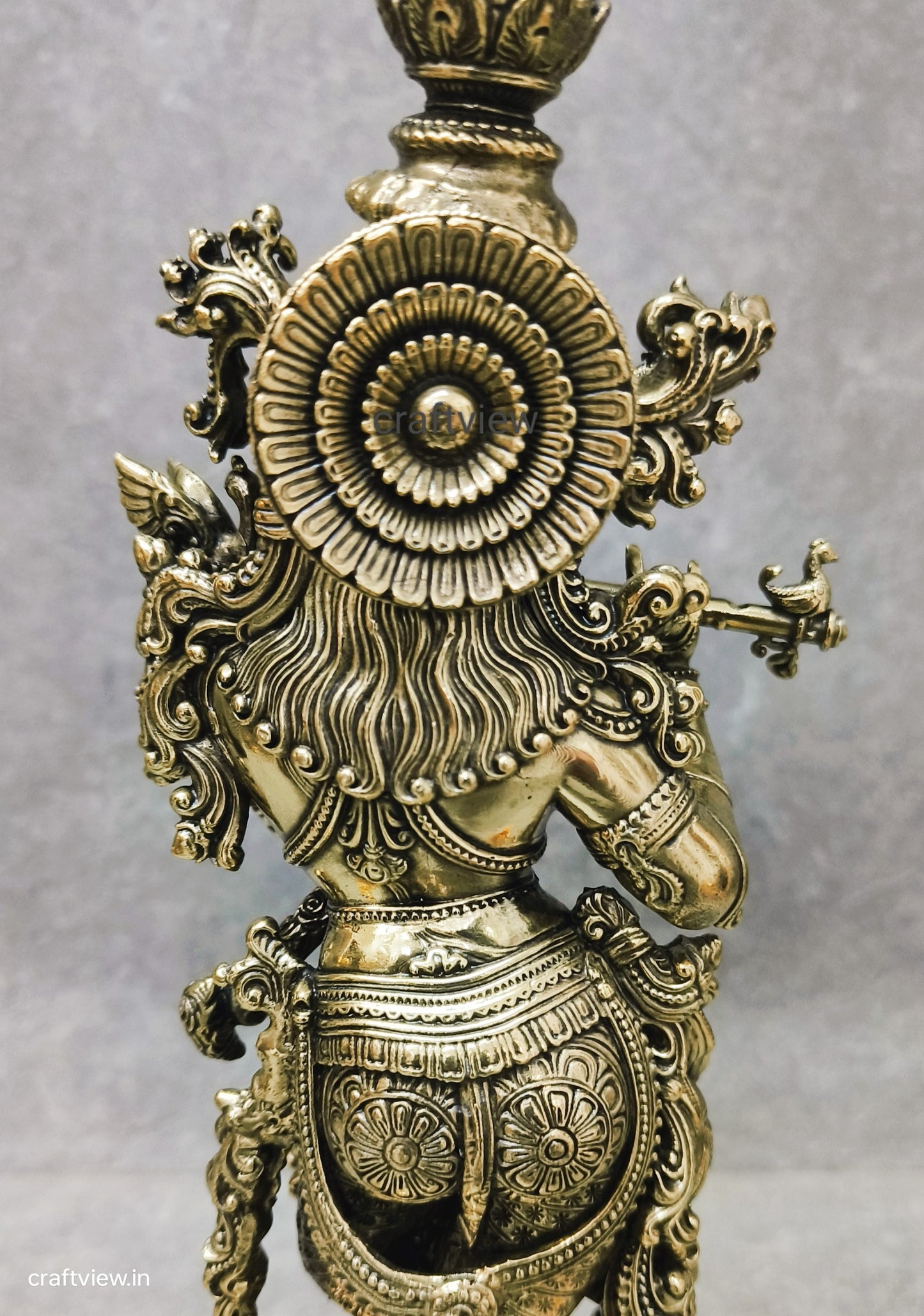 11" Superfine Fluting Lord Krishna | Brass Idols