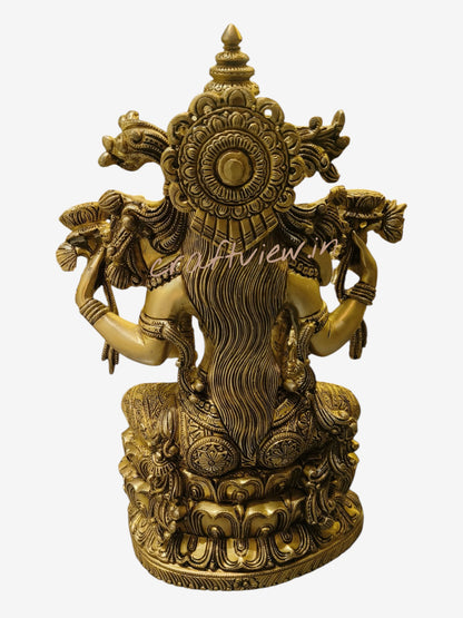 Brass Superfine Handmade Lakshmi Statue. 15"
