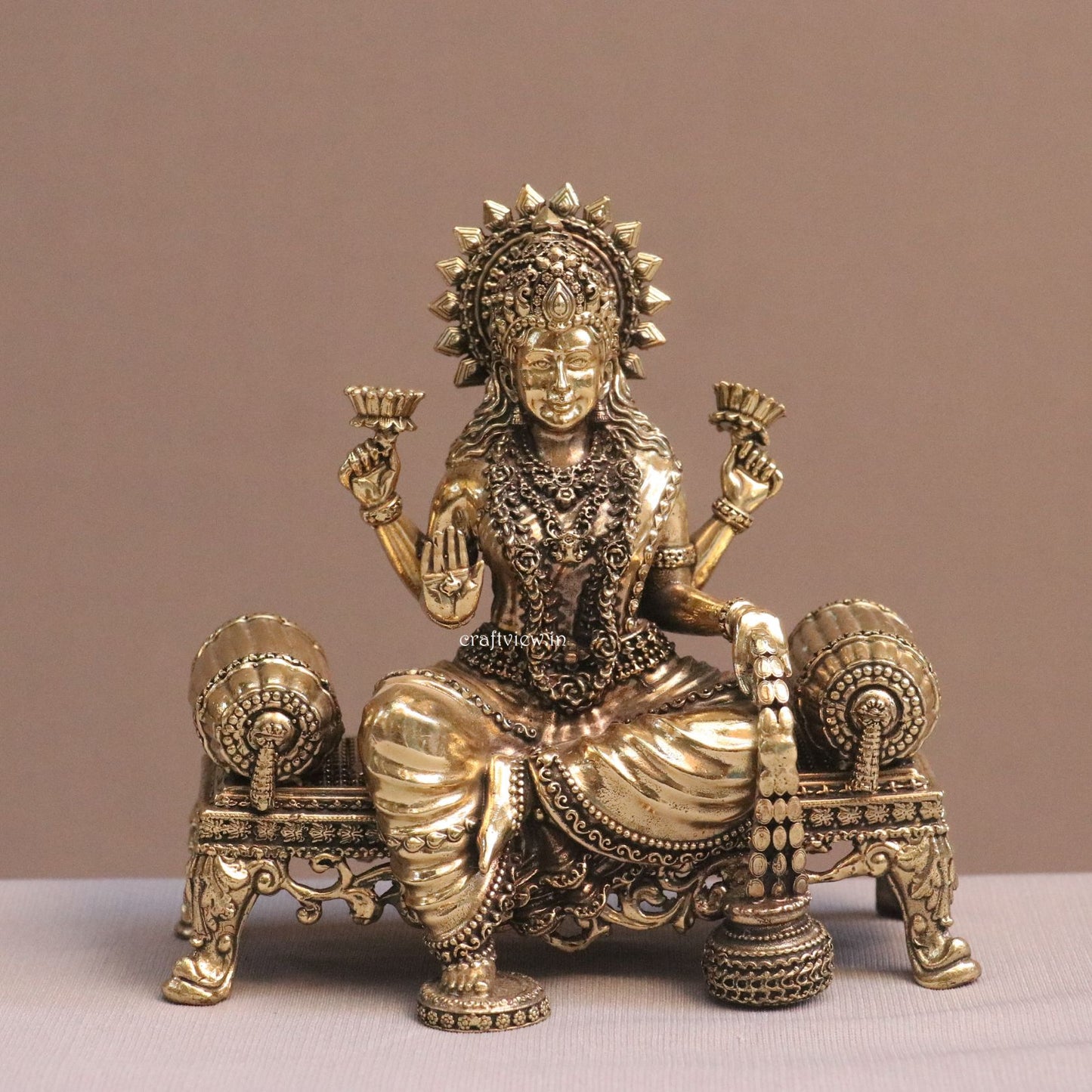 5.5" Superfine Artistic Brass Lakshmi Idols