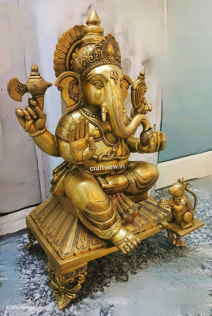 27" Brass Lord Ganesh Statue Big Size Superfine