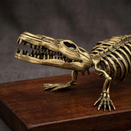 Brass Crocodile Skeletal Sculpture