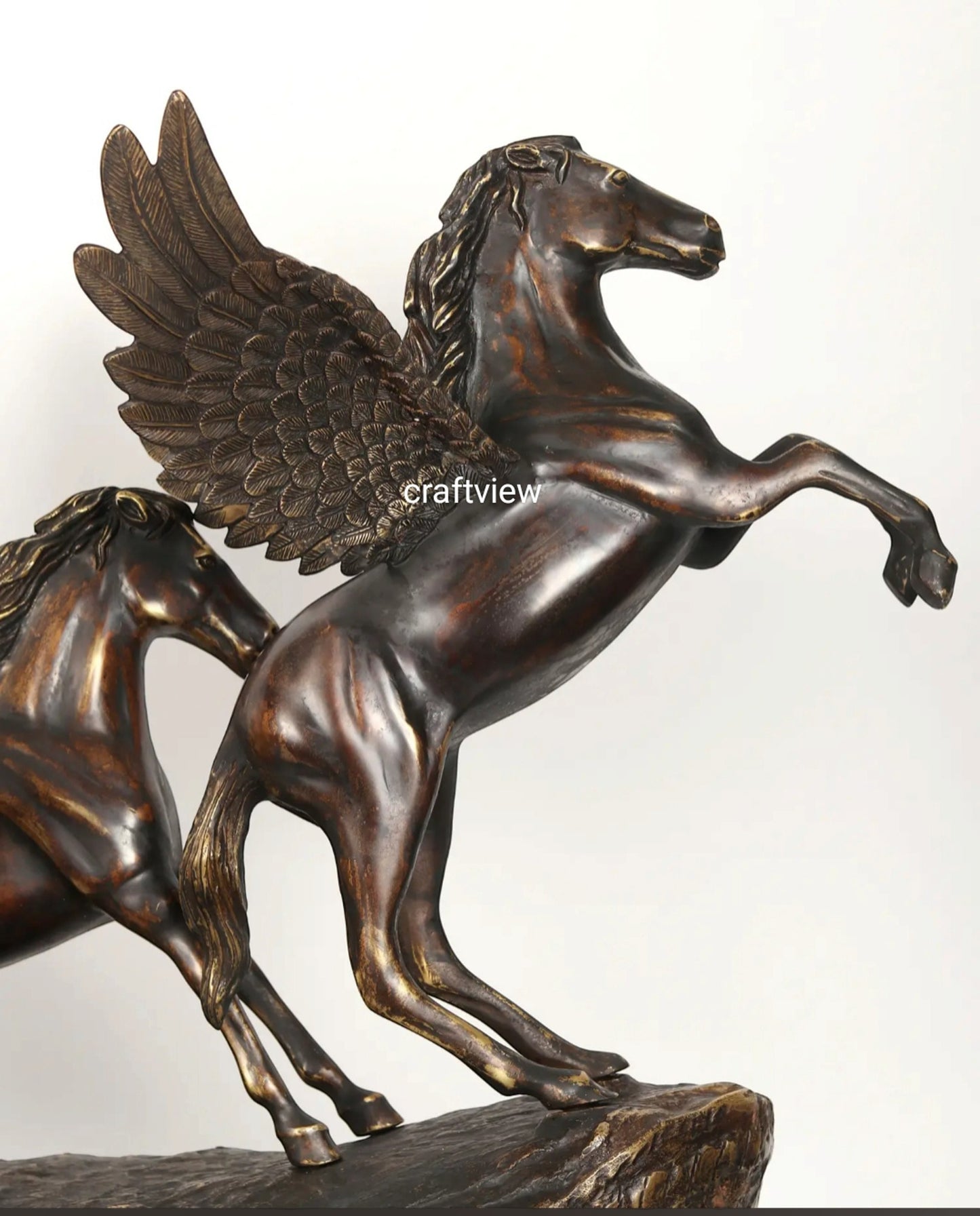 58" Large Seven Galloping Horses | Brass Statues Decor