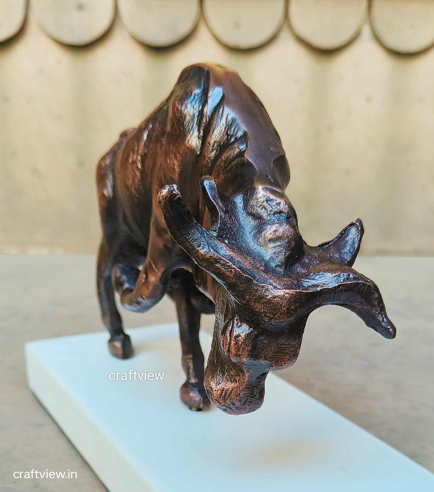 6.5"Metal Fighting Bull Animal Decorative Sculpture