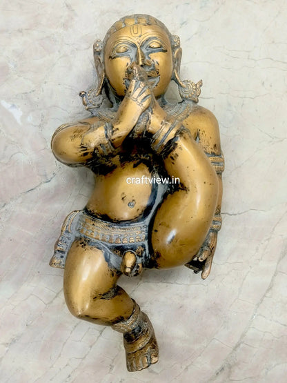 Brass Wall Hanging Baby Krishna Artistic Statue - Craftview